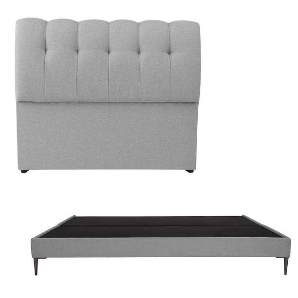 Box Base Cama Slim King Size + Cabecera Nube Gris