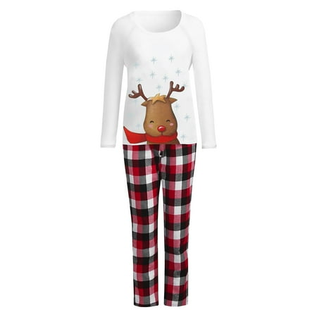 

LEEy-world Christmas Presents Christmas Pajamas For Family Polyester Christmas Pjs Matching Sets Mommy And Me Matching Outfits White M