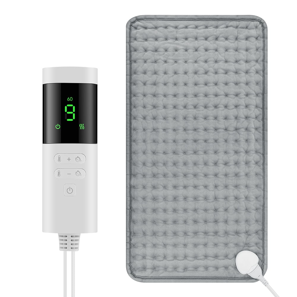 Heating Pad, 24''×12'' Electric Heating Pad for Back Relief, Heating Pads for Period & Body Neck Shoulder Relief Auto Shut Off, Moist Heat, Machine Washable, Gray