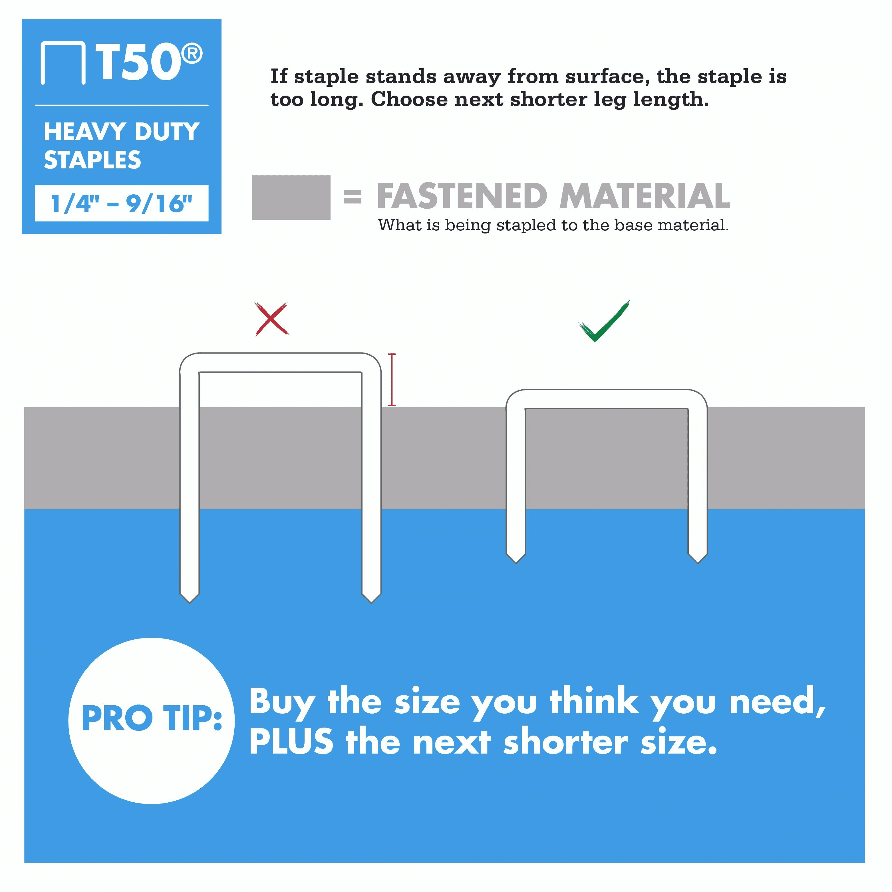 Arrow Fastener® 50624 - T50™ 3/8 Steel Staples 