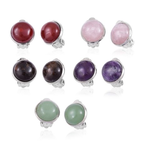 Lc Stud Solitaire Earrings Hypoallergenic Jewelry Gift For Stud Solitaire Earrings Hypoallergenic Jewelry Gift For Women Set Of 5 Silvertone Clip On 2 Sterling Silver Studs 3