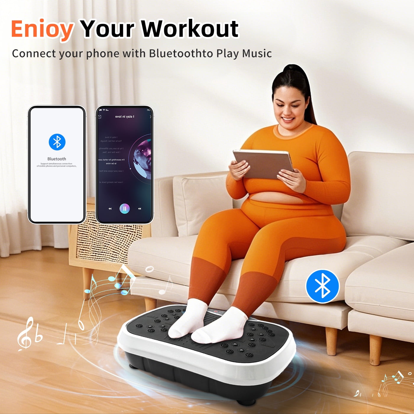 CATGOOD Vibration Plate Exercise Machine,Vibrating Platform with Loop Bands & Remote Control for Weight Loss Fat Burner, Vibrating Lymphatic Drainage Shaking Board, White