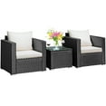 thumbnail image 2 of Costway 3PCS Patio wicker Furniture Set Conversation Rattan Sofa Set w/Cushion Garden, 2 of 11