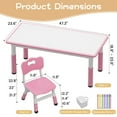 120*60cm Height Adjustable Toddler Table and 6 Chairs Set, Graffiti
