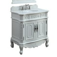 "Benton Collection 33"" Single Antique White French Bathroom Vanity HF ...
