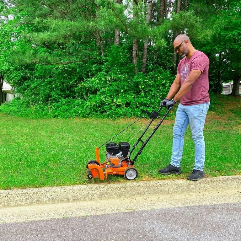 Yard Force 9 in. 79 cc Gas Powered 4 Stroke Walk Behind Landscape Edger with Extra Blade Included