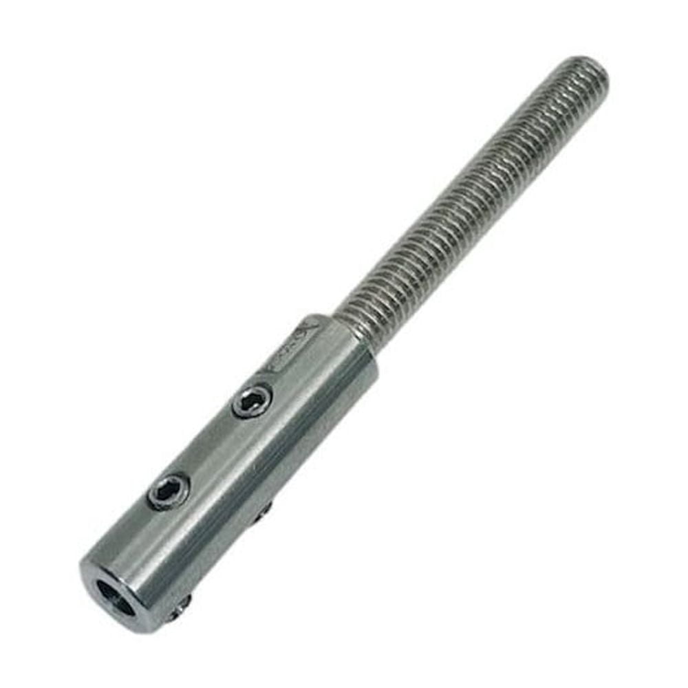 Marine 3/8"-16 Set Screw Threaded Stud For 1/4" Cable Wire Stainless Steel 4 Pcs