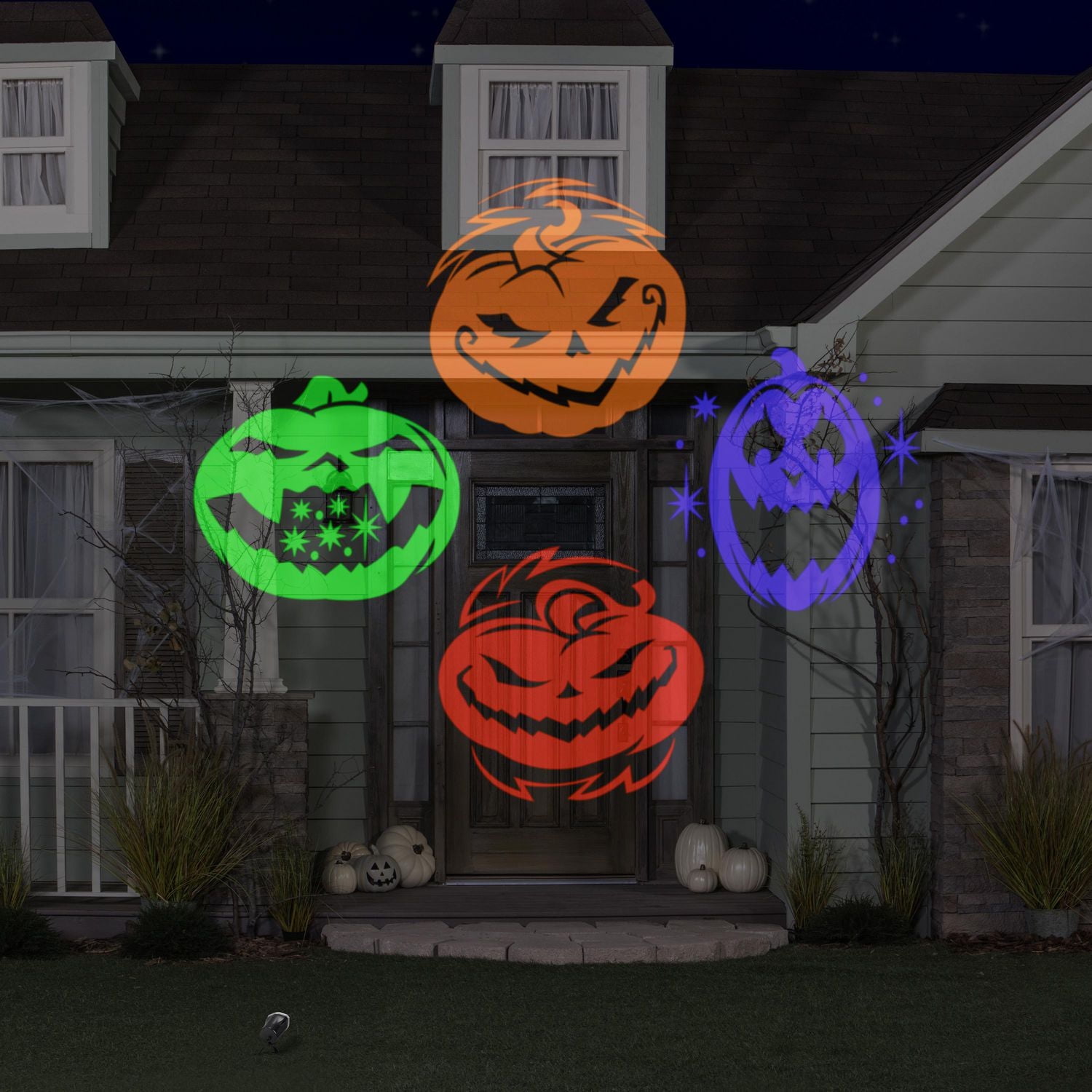 Projecteur lumineux de spectacle pour Halloween, lumière en mouvement dessine des visages JOL (GOPmPl)