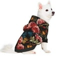 thumbnail image 2 of Honeii Rose Flowers Print Small Dog Hoodies Pet Hooded Sweatshirts Fall Winter Puppy Cat Sweaters Warm Clothes for Small Dogs Outfits Costume-Large, 2 of 7