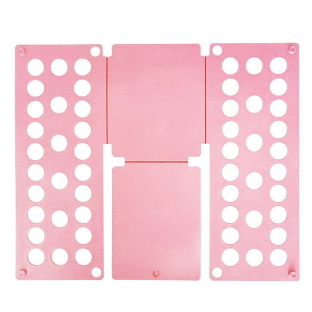 Tabla de plástico para doblar ropa, camisas de niños, herramienta de almacenamiento para el hogar (rosa)