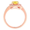 thumbnail image 3 of 1.335 ct Round Cut Natural Citrine Solitaire with Simulated Diamond Accents 18K Rose Gold Womens Engagement Ring, 3 of 4