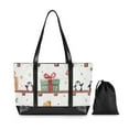 thumbnail image 7 of FORMRS Canvas Laptop Tote Bag for Women with 15.6" Computer Compartments Shoulder Handbag, Christmas Box Train, 7 of 7