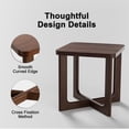thumbnail image 5 of 24" Soild Wood End Tables Square Modern Side Table Natural Walnut, 5 of 7