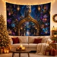 thumbnail image 3 of Owl on Golden Archway with Flowers, Mystical Fantasy for Nature Lovers, Enchanted Forest Wall Art, Birthday Gift Tapestry Wall Hanging for Bedroom and Living Room, 3 of 7