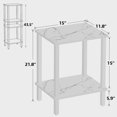 End Table, Set of 2, Side Table, Nightstand, 2-Tier Storage Shelf, Sofa ...
