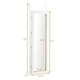 thumbnail image 5 of Giantex Wall Door Mount Jewelry Armoire Cabinet with 15 LED Lights, Lockable Hanging Jewelry Cabinet Organizer with Large Storage Capacity, 82 Earring Slots 60 Ring Slots 29 Hook Scarf Rod, White, 5 of 8