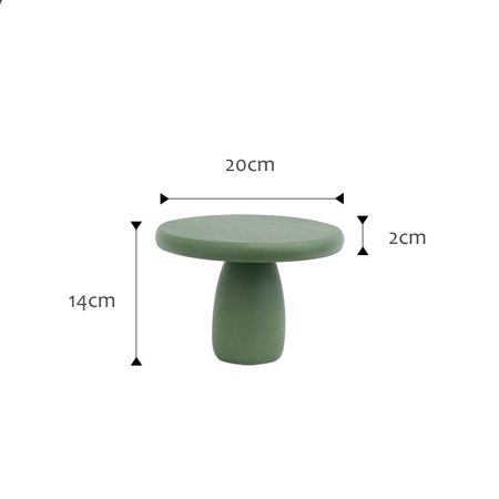 

Toyella Small mushroom shaped cake pan wooden tray Green 20cm