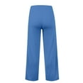 thumbnail image 7 of ManxiVoo Women's Casual Drawstring Waist Wide Leg Pants with Pockets Comfortable Soft Lounge Athletic Trousers L Size Blue, 7 of 7
