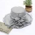 thumbnail image 5 of Holzkary Women's Kentucky Derby Church Dress Hat Wide Brim Leaf Flower Bridal Shower Hat Womens Summer Dress Hat Wide Leaf Flower Bridal Shower Hat Sun Hats Beach Hat Grey One Size, 5 of 5