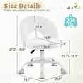 thumbnail image 2 of VINGLI Small Vanity Chair with Wheels for Girls.Cute Modern Adjustable Height Armless Office Desk Chair.360°Swivel Comfy Rolling Chair for Study, Make up Room,Small Space,Linen White, 2 of 9