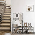 thumbnail image 4 of 5-Tier Shoe Rack Shoe Storage for Entryway,Narrow Shoe Rack,Coat and Shoe Rack with 8 Hooks, 4 of 8