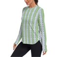 thumbnail image 2 of FORMRS Womens Long Sleeve Shirts UPF 50+ Sun Protection Quick Dry Fishing Hiking Tops, Size S-2XL, Green Stripe Pattern, 2 of 8