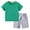 Green, variant on TMOYZQ Toddler Kids Girls Boys Tracksuit Sets 2 Piece Soft Short Sleeve T Shirts and Shorts Cool Summer Pajamas Loungewear Sets
