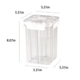 thumbnail image 2 of Clear Airtight Food Storage Container, 2.4L Bins With Lids, Multi-Compartment Grain Flour Holder, Kitchen Pantry Organizer, For Bulk Dry Goods, Snacks, Durable Plastic, Office Home Use $BS$3, 2 of 8