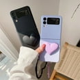 thumbnail image 2 of Case Compatible with Samsung Galaxy Z Flip 3 with Heart Chain Bracelet Strap Shockproof Z Flip 3 Case for Women Girls,Purple, 2 of 5