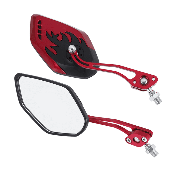 2PCS Screw Diameter 10mm / 8mm Side Mirrors for Scooter 360 Degree Rotation Rearview Red