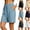 27# Blue, variant on Shorts for Women Summer Drawstring Elastic Waist Casual Bermuda Shorts with Pockets Dressy Casual Lounge Tunic Clothes Gray S