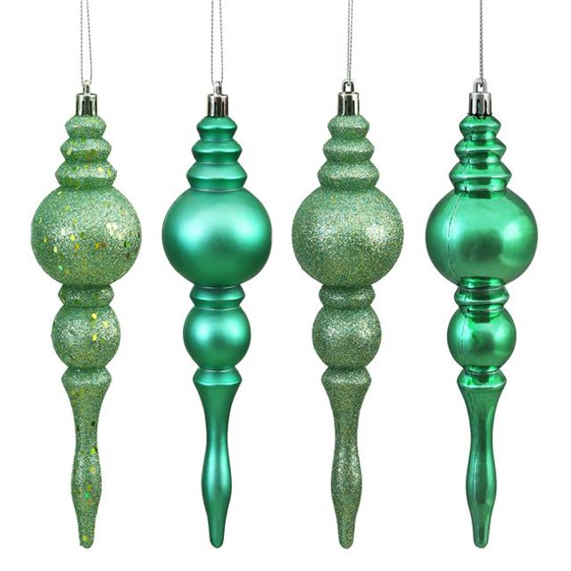 Vickerman N500244 Sea Foam 4 Finish Assorted Finial Ornament - 7 in. - 8 Per Box