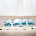 thumbnail image 4 of Ambesonne Beach Throw Pillow Cover 4 Pack, Seashells Blue Palm Art, 16", Blue White, 4 of 5