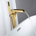 thumbnail image 3 of CoSoTower Bathroom Freestanding Waterfall Tub Filler Brushed Gold Floor Mount Faucet With Hand Shower, 3 of 6