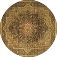 thumbnail image 1 of Ahgly Company Indoor Round Medallion Brown Traditional Area Rugs, 5' Round, 1 of 4