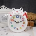 thumbnail image 2 of SHISUYAN 1 Pce Réveil Créatif en Forme de Chat Design Horloge de Bureau Couleur Blanche Pile Non Incluse Style de Police Aléatoire, 2 of 8