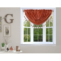 Rs8 1-Piece Brick Rust Swag Waterfall Insulated Foam Lined Blackout Rod Pocket Window Valance 48"Wx 38"L