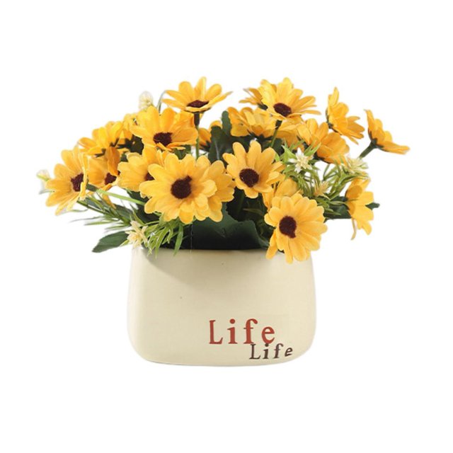 CSChome Simulation Bonsai Rustic Sunflower Bonsai: Realistic Non Withered Table Decoration