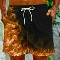 thumbnail image 2 of AXXD Mens Shorts Clearance Summer Flame Printing Beach Bermuda Shorts with Pocket Father's Day Gift, 2 of 5