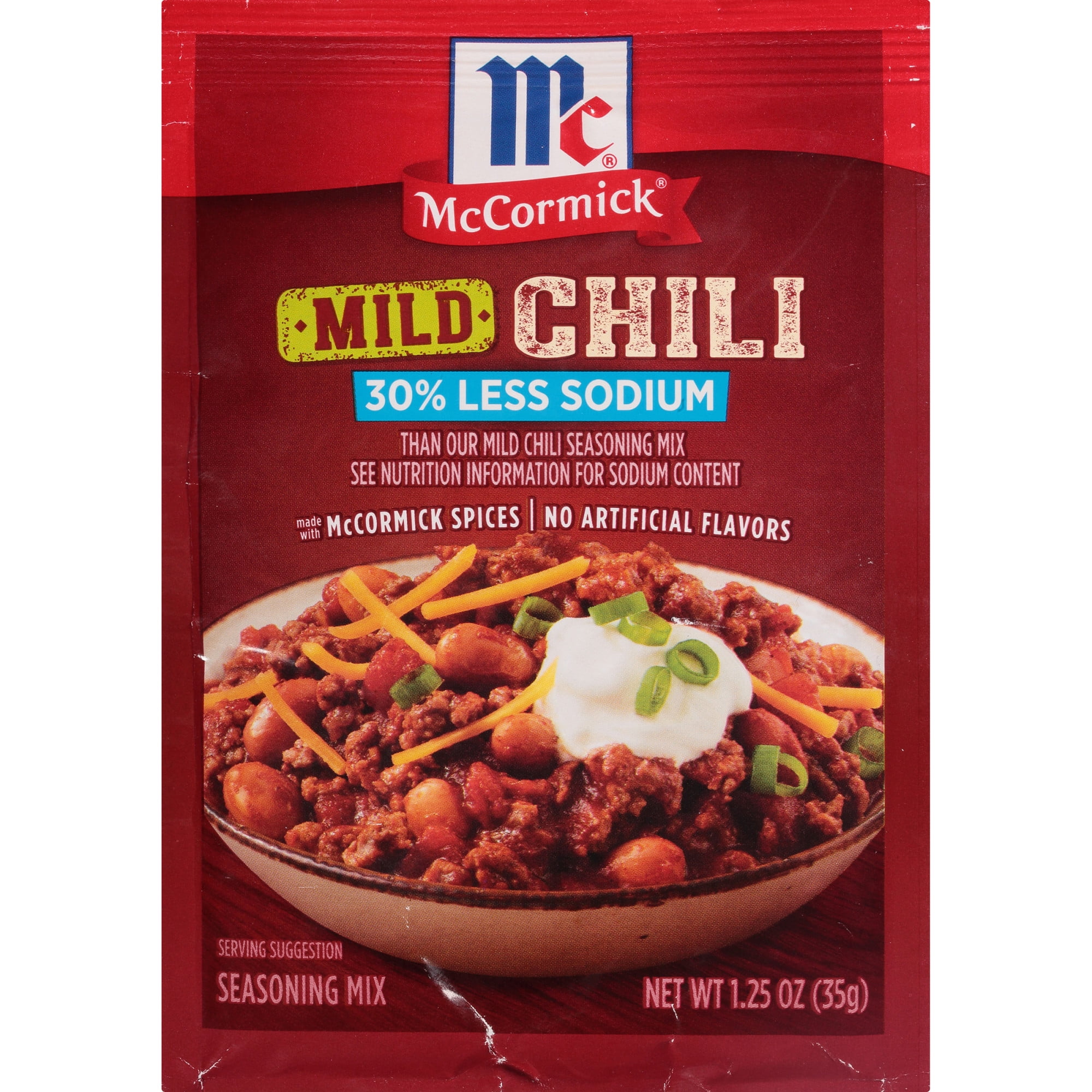 McCormick 30 Less Sodium Mild Chili Mild Seasoning Mix, 1.25 oz
