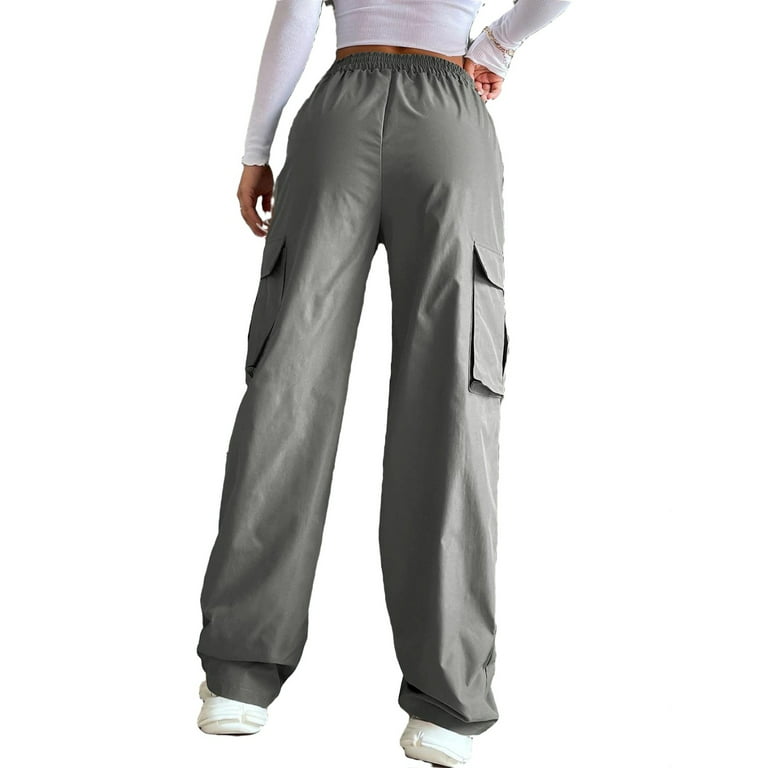  AMEEQ Pants for Women Flap Pocket Side Cargo Pants