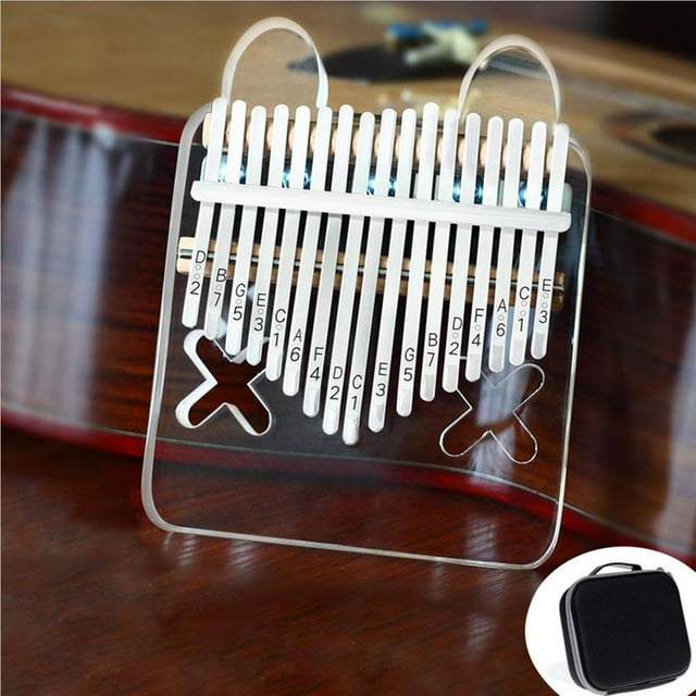 Langgg 17 Key Kalimba Acrylic Piano Transparent Keyboard Instrument Tuner Hammer Gig Bag rabbit