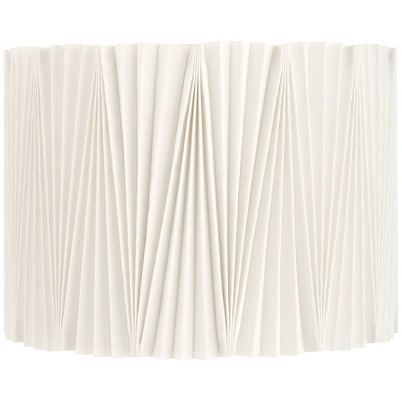 Springcrest 15" Top x 15" Bottom x 11" High x 11" Slant Lamp Shade Replacement Off-White Brussels Linen Diamond Pleats Spider Harp Finial