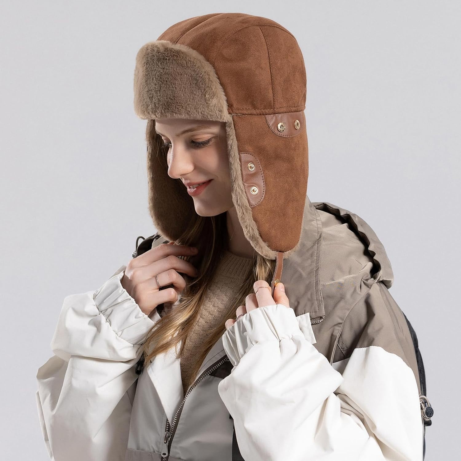 YooGuoGuo Women Men Winter Trapper Hats Ear Flaps Ushanka Trooper Hunting Hat Outdoor Ski Snow Windproof Cap