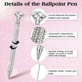 thumbnail image 4 of 6pcs Crystal Bling Rhinestone Big Diamond Pens, 1.0mm Black Ink Ballpoint Pens For Wedding Bridal Shower Favors Birthday Gift Supplies (silver/rose Gold), 4 of 8