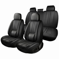 Car Seat Covers Full Set for Honda Civic 2000-2025,Breathable Nappa Leather Luxury Automotive Interior Accessories with Lumbar Support Black