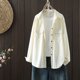 thumbnail image 1 of Chaquetas y abrigos casuales de manga larga sin capucha para mujer, de color liso, con doble bolsillo, de manga larga, sin capucha, con botones y cuello vuelto, abrigos casuales para mujer, top de pol, 1 of 8