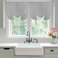 thumbnail image 4 of Grey Geometric Balloon Curtains for Windows, Bedroom Curtains 54 Inch Length, Modern Pure Color Abstract Striped Tie Up Curtains Panels Thermal Insulated Bathroom Curtains Window 42"x54", 4 of 8