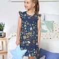 thumbnail image 4 of Fotbe Marine Nautical Vestido de Dormir para Niñas de 3 a 10 Años, Mangas Cortas, Estilo Princesa, Pijama Camisón con Mangas Voladas-X-Large, 4 of 6