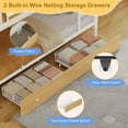 thumbnail image 6 of Twin Bunk Bed with 6 Storage Drawers and Globe String Lights, House Shaped Metal Bunk Bed Twin Over Twin with Charging Stations&Montessori Bookshelf&Open Shelf&Ladder and Guardrail, White, 6 of 10